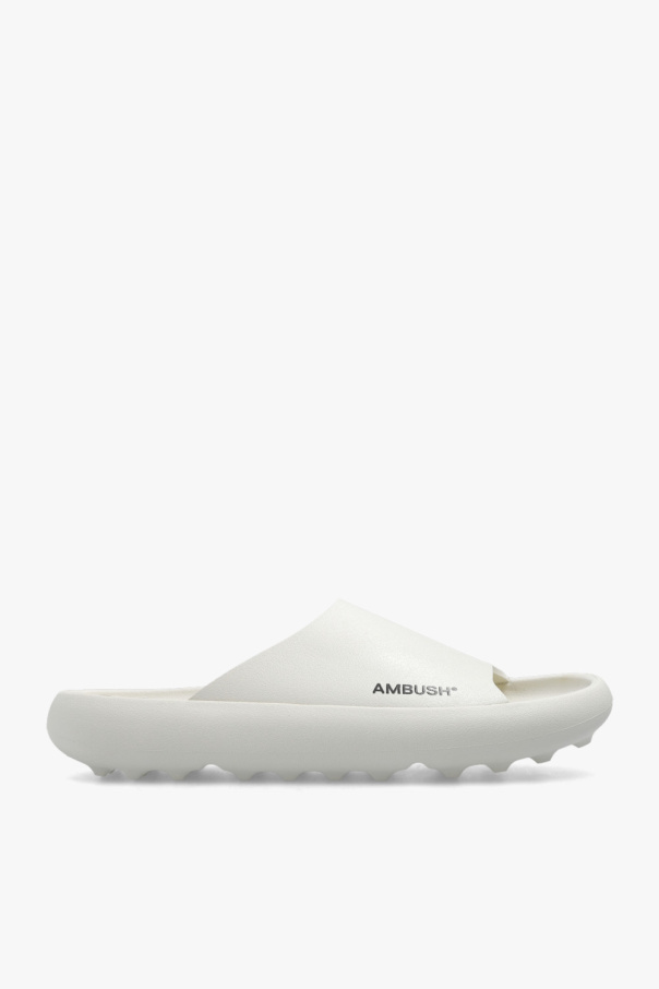 White Slides with logo Ambush - SchaferandweinerShops